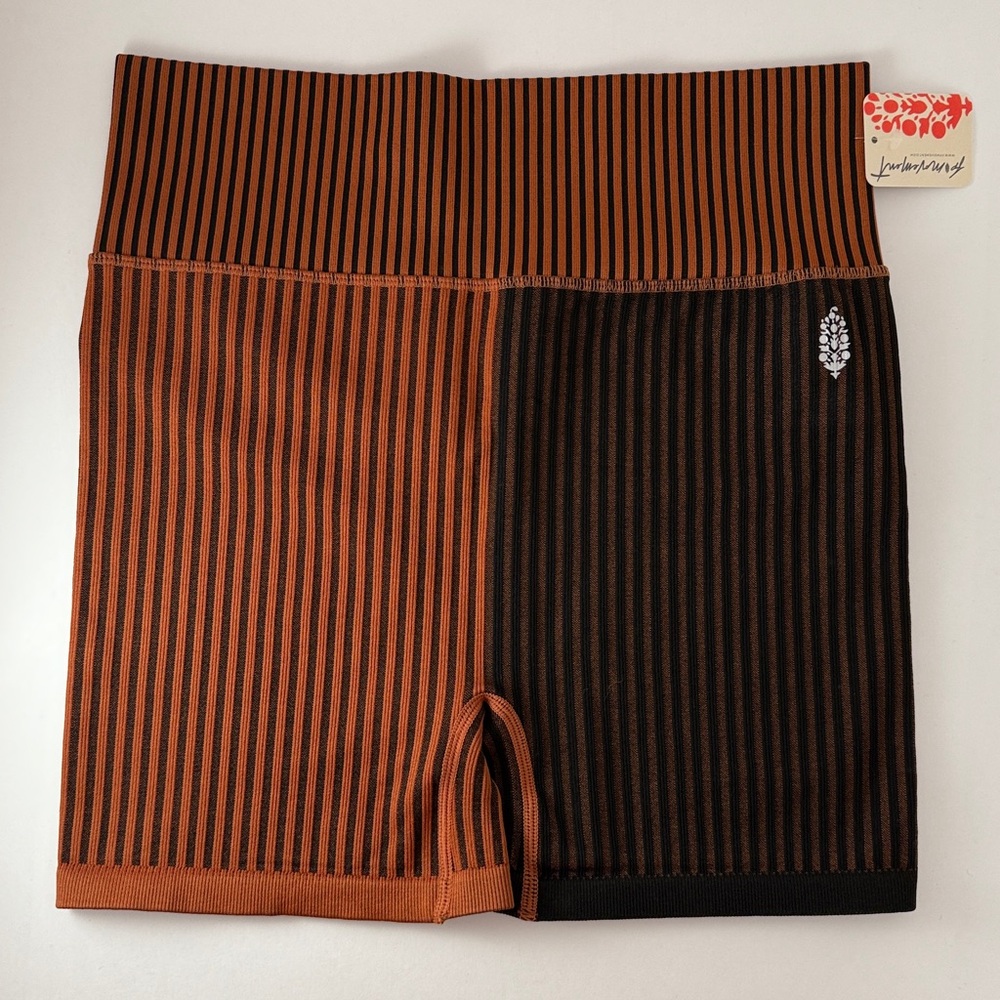Free People Brown Stripe Mix Bra and Shorts Set - Picture 5 of 6